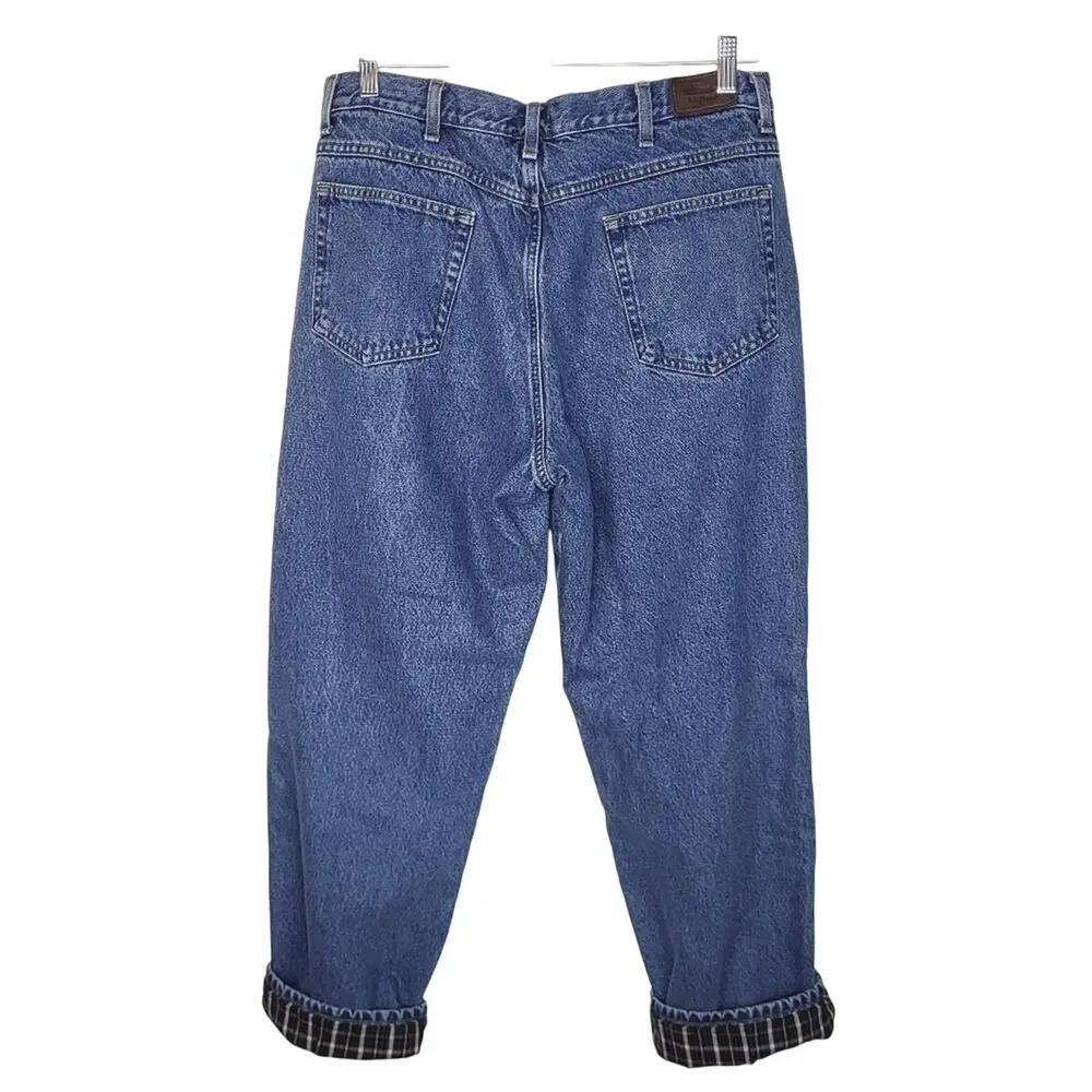 Vintage L.L. Bean Relaxed Fit Flannel Lined Jeans Size 36x30